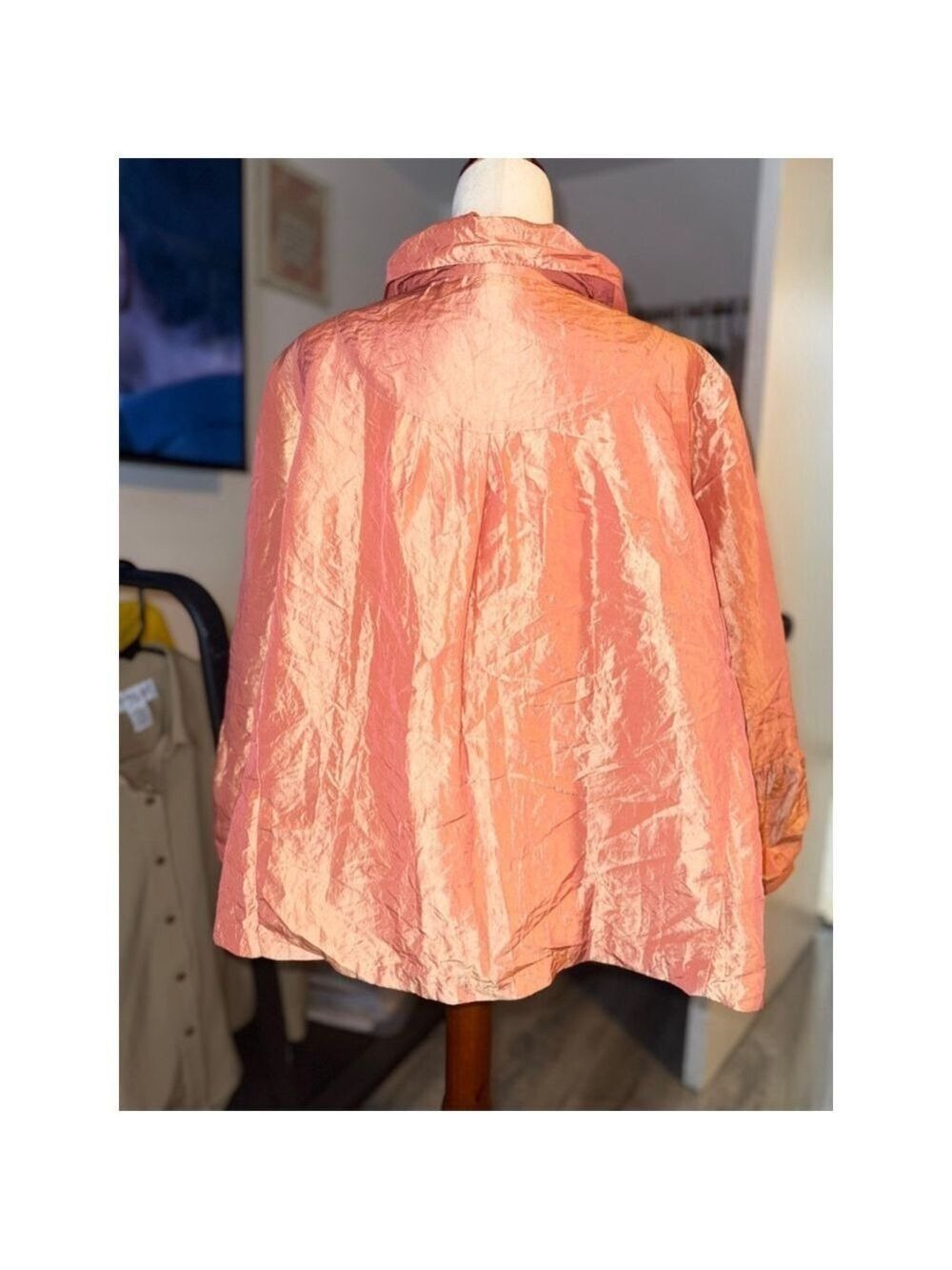 A. B. Lambdin jacket size 2X orange ruffles USA big buttons - Picture 12 of 12